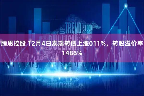 腾思控股 12月4日泰瑞转债上涨011%，转股溢价率1486%