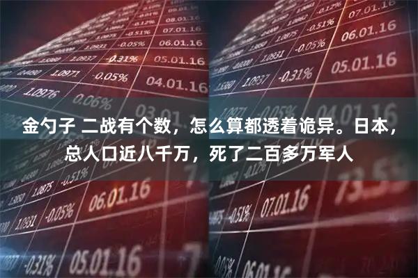 金勺子 二战有个数，怎么算都透着诡异。日本，总人口近八千万，死了二百多万军人